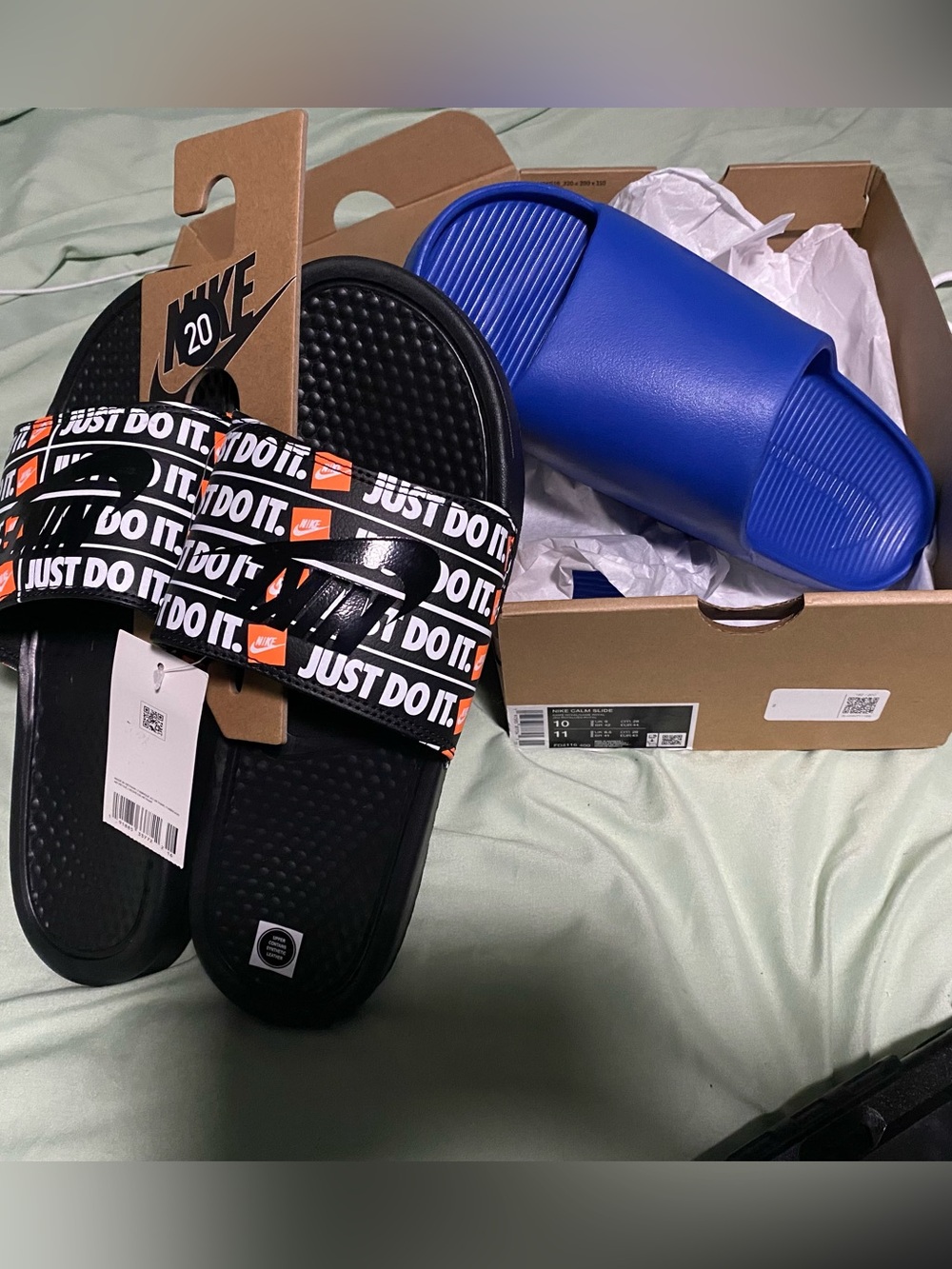 10M Nike Slide Bundle Black 'Just Do It' Logo Slide & Nike Royal Blue Slide
